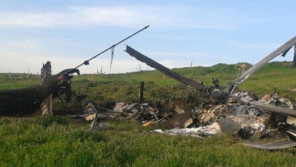 Сбитый войсками НКР азербайджанский вертолет - Sputnik Արմենիա