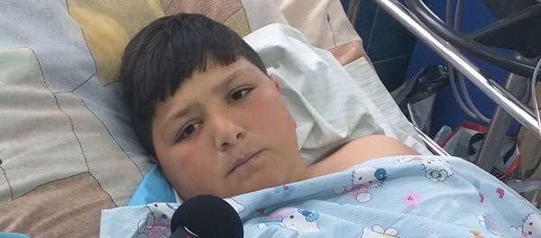 Мальчик Вардан, пострадавший в результате обстрела - Sputnik Армения