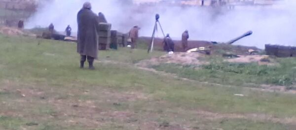 Кадры артобстрелов в Мартакертском районе Кадры артобстрелов в Мартакертском районе - Sputnik Армения