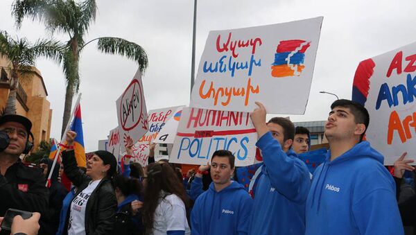 Протест армян США у консульства Азербайджана - Sputnik Արմենիա