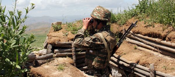 Военнослужащий армянской армии на боевой позиции Военнослужащий армянской армии на боевой позиции - Sputnik Արմենիա