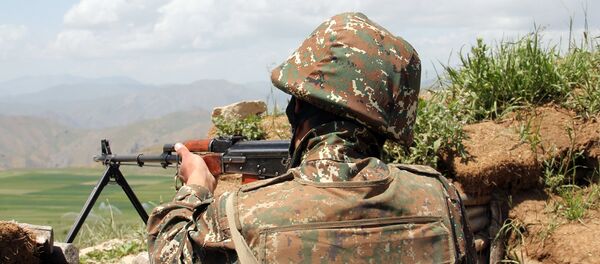 Военнослужащий армянской армии на боевой позиции Военнослужащий армянской армии на боевой позиции - Sputnik Армения