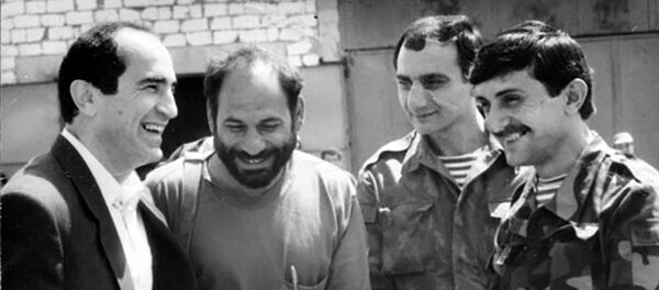 Роберт Кочарян, Монте Мелконян, Бако Саакян и Самвел Бабаян Роберт Кочарян, Монте Мелконян, Бако Саакян и Самвел Бабаян - Sputnik Армения