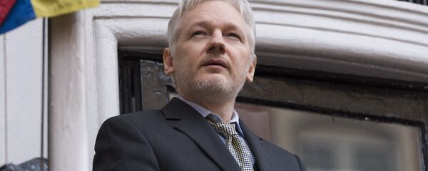 Джулиан Ассанж выступил с речью перед журналистами и митингующими у посольства Эквадора в Лондоне - Sputnik Армения