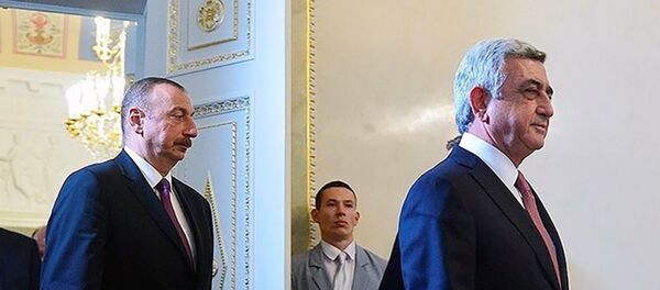 Встреча президентов Армении и Азербайджана Сержа Саргсяна и Ильхама Алиева  - Sputnik Армения