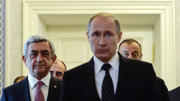 Трехсторонняя встреча президентов Армении, России и Азербайджана - Sputnik Армения