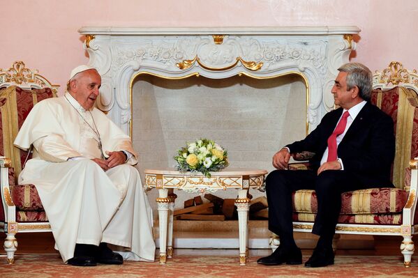 Папа Римский Франциск I и Президент Армении Серж Саргсян - Sputnik Армения