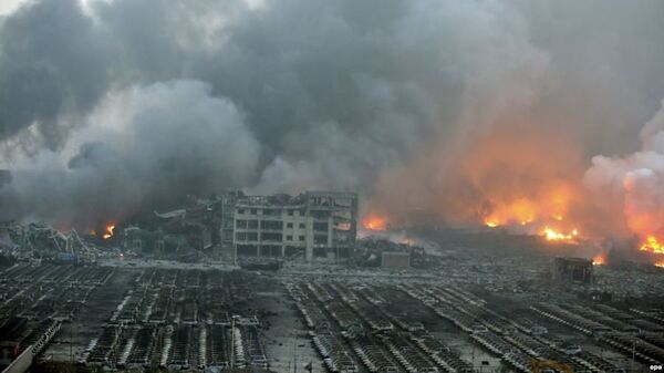 Взрыв на складе с опасными веществами в Тяньцзине (Китай) - Sputnik Армения