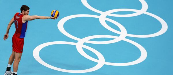 Игрок сборной России Максим Михайлов в финальном матче мужского волейбольного турнира между сборными командами России и Бразилии на XXX летних Олимпийских играх. Игрок сборной России Максим Михайлов в финальном матче мужского волейбольного турнира между сборными командами России и Бразилии на XXX летних Олимпийских играх. - Sputnik Армения