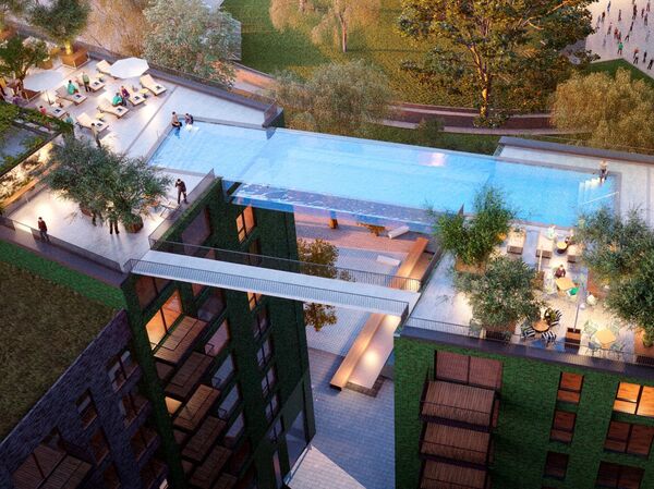 Небесный бассейн - задумка ирландского девелопера, Sky pool Небесный бассейн - задумка ирландского девелопера, Sky pool - Sputnik Армения