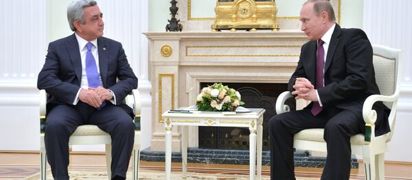 Президент РФ В. Путин встретился с президентом Армении С. Саргсяном Президент РФ В. Путин встретился с президентом Армении С. Саргсяном - Sputnik Արմենիա