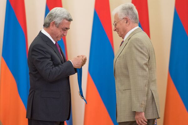 Церемония награждения по случаю 25-й годовщины Независимости Республики Армения в резиденции Президента - Sputnik Արմենիա