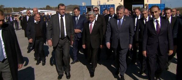 Президент Армении и глава правительства Грузии приняли участи в открытии нового КПП в Баграташене - Sputnik Армения