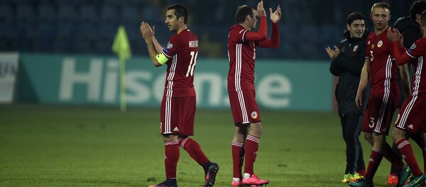 Футбольный матч Армения - Черногория. Сборная Армении празднует победу - Sputnik Армения