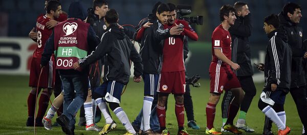 Футбольный матч Армения - Черногория. Сборная Армении празднует победу Футбольный матч Армения - Черногория. Сборная Армении празднует победу - Sputnik Армения