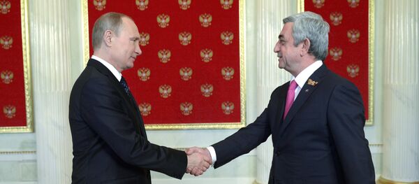 Церемония встречи президентом России В.Путиным глав иностранных делегаций и почетных гостей Церемония встречи президентом России В.Путиным глав иностранных делегаций и почетных гостей - Sputnik Արմենիա