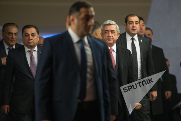XVI съезд РПА. Президент Армении и председатель РПА Серж Саргсян - Sputnik Армения
