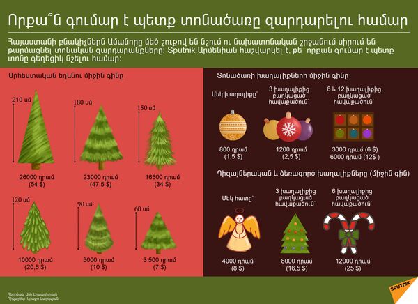 Որքա՞ն գումար է պետք տոնածառը զարդարելու համար Որքա՞ն գումար է պետք տոնածառը զարդարելու համար - Sputnik Արմենիա
