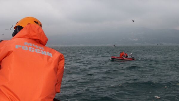 Поисково-спасательные работы на месте крушения самолёта Ту-154 Минобороны РФ в Сочи - Sputnik Армения
