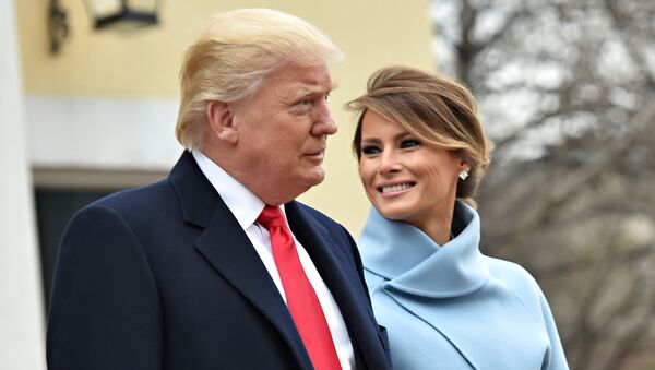 Президент США Дональд Трамп с женой Меланией перед инаугурацией в Вашингтоне - Sputnik Армения