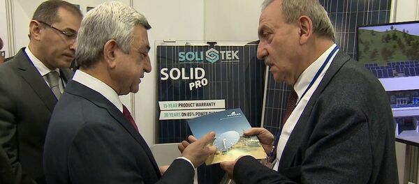 Президент Серж Саргсян присутствовал на Инвестиционном форуме по солнечной энергетике - Sputnik Армения