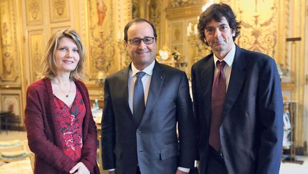 Президент Франции Франсуа Олланд встретился с Марком Мугаляном и его женой Изабель Мугалян - Sputnik Արմենիա