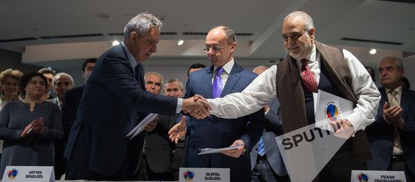 Новый политический союз Дашинк. Вардан Осканян, Сейран Оганян и Раффи Оганесян - Sputnik Армения