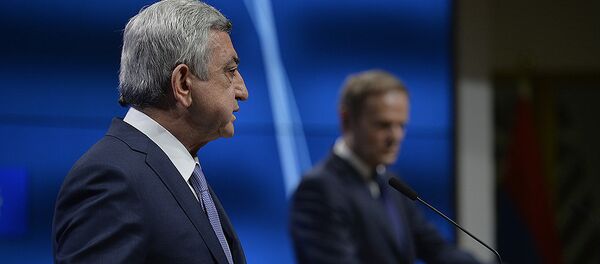 ПРЕЗИДЕНТ СЕРЖ САРГСЯН ВСТРЕТИЛСЯ С ПРЕДСЕДАТЕЛЕМ СОВЕТА ЕВРОПЫ ДОНАЛЬДОМ ТУСКОМ ПРЕЗИДЕНТ СЕРЖ САРГСЯН ВСТРЕТИЛСЯ С ПРЕДСЕДАТЕЛЕМ СОВЕТА ЕВРОПЫ ДОНАЛЬДОМ ТУСКОМ - Sputnik Արմենիա