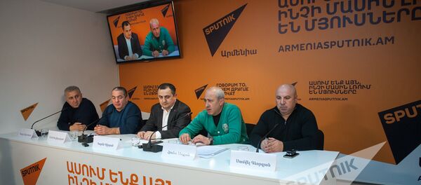 Геворг Алексанян, Левон Джулфалакян, Карен Гилоян, Грант Енокян и Самвел Геворкян Геворг Алексанян, Левон Джулфалакян, Карен Гилоян, Грант Енокян и Самвел Геворкян - Sputnik Армения