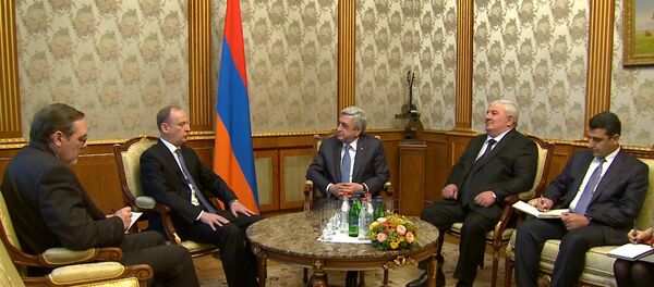 Секретарь Совета Безопасности РФ Николай Патрушев встретился с президентом Армении Сержем Саргсяном Секретарь Совета Безопасности РФ Николай Патрушев встретился с президентом Армении Сержем Саргсяном - Sputnik Армения