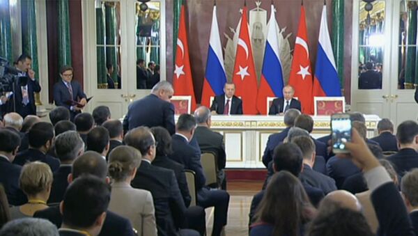 СПУТНИК_Пресс-конференция Путина и Эрдогана по итогам переговоров в Москве - Sputnik Армения