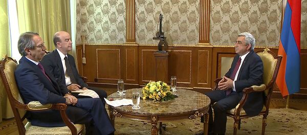 Սերժ Սարգսյանը EFE–ին տված հարցազրույցում խոսել է ՌԴ–ի հետ հարաբերությունների մասին Սերժ Սարգսյանը EFE–ին տված հարցազրույցում խոսել է ՌԴ–ի հետ հարաբերությունների մասին - Sputnik Արմենիա