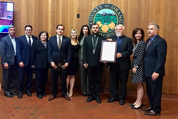 Совет калифорнийского округа Ориндж провозгласил 24 апреля днем памяти жертв Геноцида армян Совет калифорнийского округа Ориндж провозгласил 24 апреля днем памяти жертв Геноцида армян - Sputnik Армения