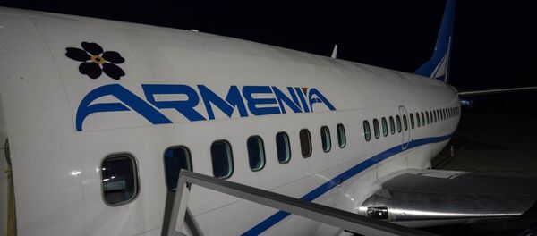 Самолет авиакомпании Armenia c символом незабудки - Sputnik Արմենիա