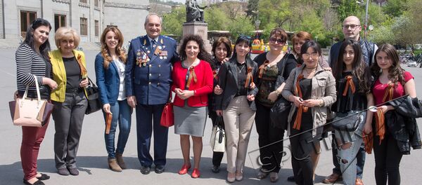 Акция “Лента Победы: Я помню! Я горжусь!” в Ереване - Sputnik Армения