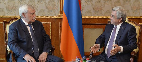 ПРЕЗИДЕНТ СЕРЖ САРГСЯН ПРИНЯЛ ГУБЕРНАТОРА САНКТ-ПЕТЕРБУРГА ГЕОРГИЯ ПОЛТАВЧЕНКО - Sputnik Армения