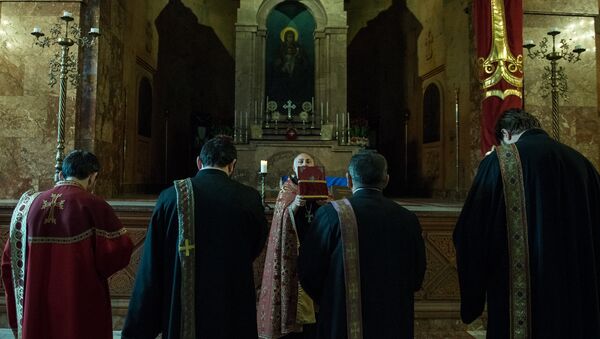 Молитва победы в армянской церкви Сурб Саркис - Sputnik Արմենիա