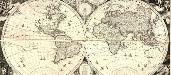 Карта мира Товмаса Ванандеци на армянском. Амстердам, 1695 год - Sputnik Армения