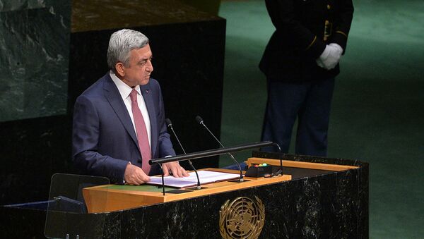 выступление президента Армении Сержа Саргсяна на 70-й сессии Генассамблеи ООН - Sputnik Армения