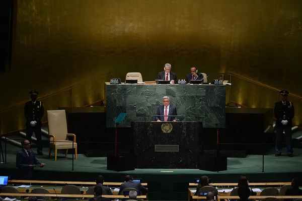 выступление президента Армении Сержа Саргсяна на Генассамблее ООН выступление президента Армении Сержа Саргсяна на Генассамблее ООН - Sputnik Армения