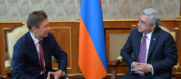 Президент Серж Саргсян принял председателя правления компании Газпром Алексея Миллера Президент Серж Саргсян принял председателя правления компании Газпром Алексея Миллера - Sputnik Արմենիա