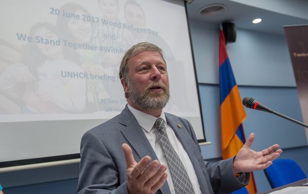 Всемирный день беженцев в офисе ООН в Ереване. Представитель армянского офиса Управления верховного комиссара ООН по делам беженцев Кристоф Бирвирт - Sputnik Армения