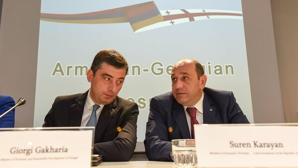 Армяно-грузинский бизнес форум. Гиоргий Кахара и Сурен Караян - Sputnik Արմենիա