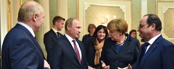Переговоры лидеров России, Германии, Франции и Украины в Минске Переговоры лидеров России, Германии, Франции и Украины в Минске - Sputnik Армения