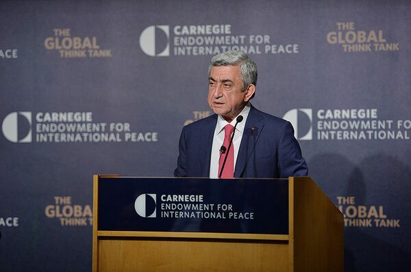 выступление президента Армении в Фонде Карнеги выступление президента Армении в Фонде Карнеги - Sputnik Армения