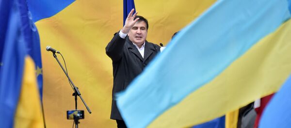Бывший президент Грузии Михаил Саакашвили на митинге своих сторонников в Киеве Бывший президент Грузии Михаил Саакашвили на митинге своих сторонников в Киеве - Sputnik Արմենիա