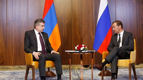 Карен Карапетян и Дмитрий Медведев обсудили вопросы повестки дня армяно-российского сотрудничества - Sputnik Արմենիա