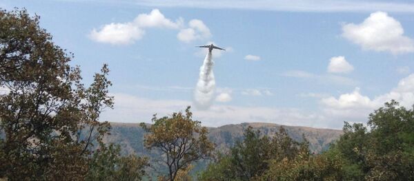 Самолет Ил-76 МЧС РФ над Хосровским лесом. тушение пожара - Sputnik Армения