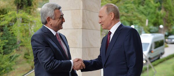 Встреча президентов Армении и России Сержа Саргсяна и Владимира Путина - Sputnik Армения