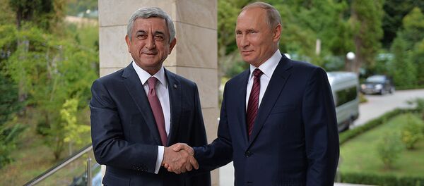 Встреча президентов Армении и России Сержа Саргсяна и Владимира Путина - Sputnik Армения